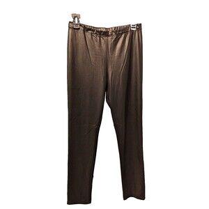 CLARA SUN WOO Medium Pants Faux Leather Elastic Waist Slim Leg‎